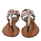 Dolce & Gabbana Multicolor Crystal Sandals Flip Flops Shoes