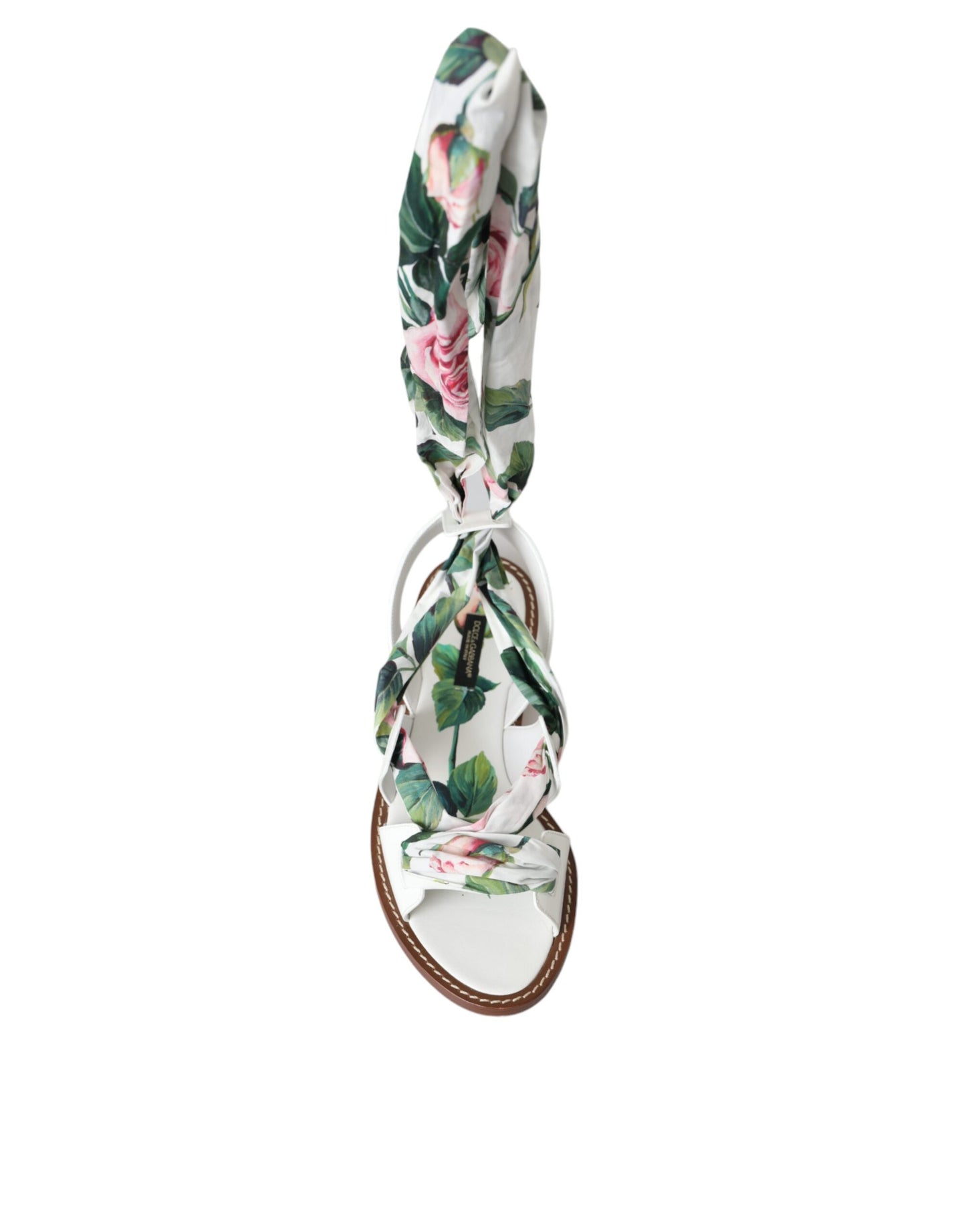 Dolce & Gabbana Multicolor Floral Print Ankle Wrap Sandals Shoes