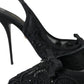 Dolce & Gabbana Black Tulle Ricamo Heels Slingbacks Shoes