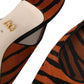 Dolce & Gabbana Black Orange Zebra Leather Slingbacks Shoes