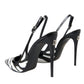 Dolce & Gabbana Black White Zebra Leather Slingback Shoes