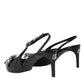 Dolce & Gabbana Black Patent Leather Crystal Slingback Shoes