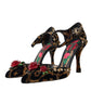 Dolce & Gabbana Brown Leopard Floral Crystal Mary Janes Pumps Shoes