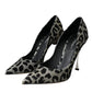 Dolce & Gabbana Silver Black Leopard Lurex Heels Pumps Shoes