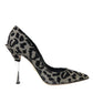 Dolce & Gabbana Silver Black Leopard Lurex Heels Pumps Shoes