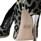 Dolce & Gabbana Silver Black Leopard Lurex Heels Pumps Shoes