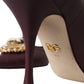 Dolce & Gabbana Bordeaux Leather Heart DEVOTION Pumps Shoes