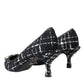 Dolce & Gabbana Black White Tweed DG Amore Heels Pumps Shoes