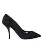 Dolce & Gabbana Black Cordonetto Ricamo Pump Heels Shoes