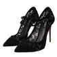 Dolce & Gabbana Black Taormina Lace Mary Janes Pumps Shoes