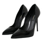 Dolce & Gabbana Black Patent Leather High Heels Pumps Shoes