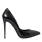 Dolce & Gabbana Black Patent Leather High Heels Pumps Shoes