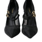 Dolce & Gabbana Black Mesh Mary Janes Heels Pumps Shoes