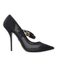 Dolce & Gabbana Black Mesh Mary Janes Heels Pumps Shoes