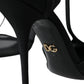 Dolce & Gabbana Black Mesh T-strap Stiletto Heel Pumps Shoes