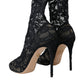 Dolce & Gabbana Black Stretch Taormina Lace Boots Shoes