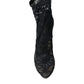 Dolce & Gabbana Black Stretch Taormina Lace Boots Shoes