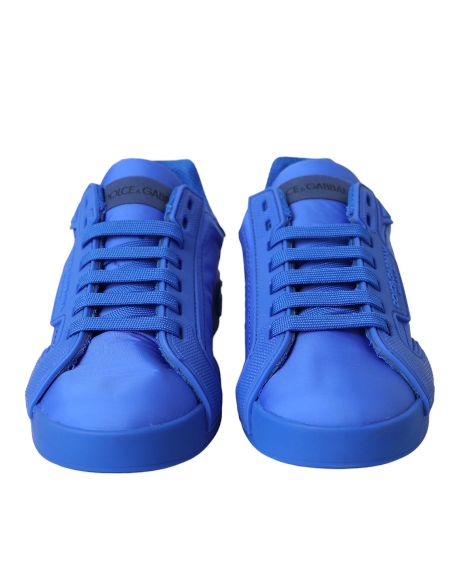 Dolce & Gabbana Blue Leather Fabric Low Top Sneakers Shoes