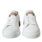 Dolce & Gabbana White Portofino Leather Logo Sneaker Shoes