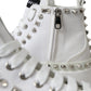 Dolce & Gabbana White Canvas Studded Sneakers Boots Shoes