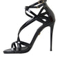 Dolce & Gabbana Black Bellucci Leather Heels Sandals Shoes