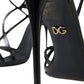 Dolce & Gabbana Black Bellucci Leather Heels Sandals Shoes