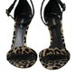 Dolce & Gabbana Gold Leopard Lurex High Heel Sandals Shoes