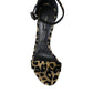 Dolce & Gabbana Gold Leopard Lurex High Heel Sandals Shoes