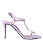 Dolce & Gabbana Purple Leather Logo Ankle Strap Keira Sandals Shoes