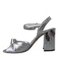 Dolce & Gabbana Silver Crystal Ankle Strap Keira Sandal Shoes