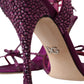 Dolce & Gabbana Purple Strass Ankle Strap Heels Sandals Shoes