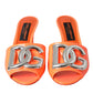 Dolce & Gabbana Orange DG Logo Slides Heels Sandals Shoes