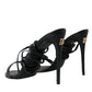 Dolce & Gabbana Black Suede Strap Sandals Stilettos Shoes