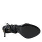 Dolce & Gabbana Black Suede Strap Sandals Stilettos Shoes