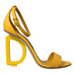 Dolce & Gabbana Yellow Leather DG Heels Sandals Shoes