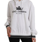 Dolce & Gabbana White Cotton Logo Hoodie Pullover Sweater