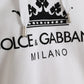 Dolce & Gabbana White Cotton Logo Hoodie Pullover Sweater