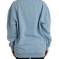 Philippe Model Light Blue Cotton Logo Long Sleeves Pullover Sweater