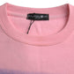 Philippe Model Pink Cotton Logo Print Long Sleeves Pullover Sweater