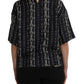 Dolce & Gabbana Black Key Castle Print Silk Blouse T-shirt