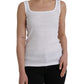 Ermanno Scervino White Cotton Sleevelesss Tank Casual Top