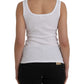 Ermanno Scervino White Cotton Sleevelesss Tank Casual Top