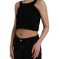 Dolce & Gabbana Black Sleeveless Round Neck Cropped Tank Top