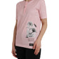 Dolce & Gabbana Pink Floral Print Cotton Short Sleeves T-shirt