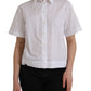 Dolce & Gabbana White Collared Short Sleeve Polo Shirt Top