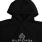 Balenciaga Black Cotton Logo Hooded Pullover Sweatshirt Sweater