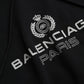 Balenciaga Black Cotton Logo Hooded Pullover Sweatshirt Sweater