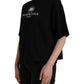 Balenciaga Black Cotton Logo Crew Neck Short Sleeves T-shirt