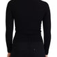 Dolce & Gabbana Black Button Down Slim Cardigan Wool Sweater