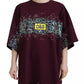 Dolce & Gabbana Bordeaux D&G Print Round Neck Cotton T-shirt